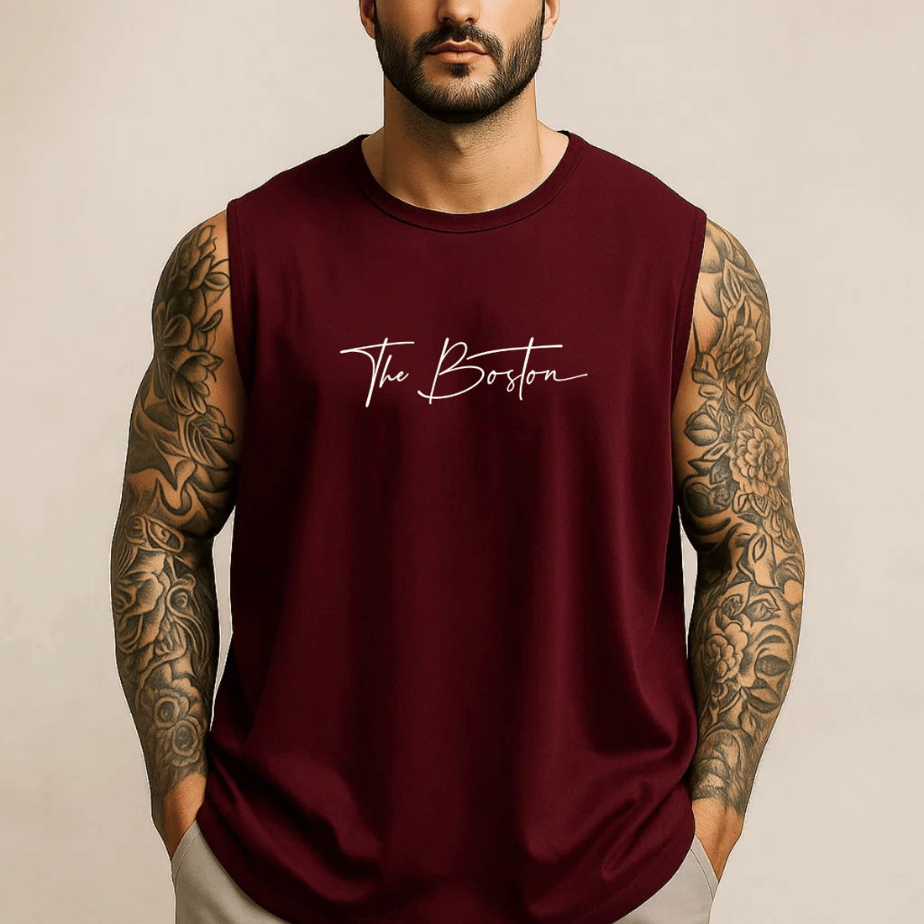 Regata Masculina Academia Algodão The Boston 100% Estampada Premium Treino Fitness Casual Verão em Oferta na Shopee