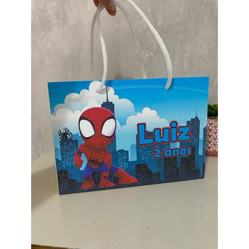 Sacolinha HOMEM ARANHA personalizada - sacolinha lembrancinha aniversário HOMEM ARANHA - PEGUE E MONTE