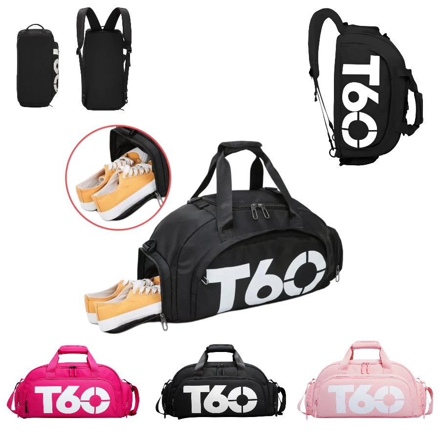 Mochila Mala Para Academia Natação Camping Na Cor Preta