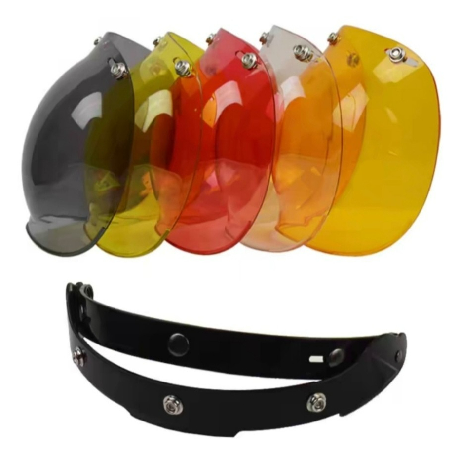 Viseira Capacete Aberto Custom Etceter Moto Pro Tork Bubble Bolha Com Os Cores