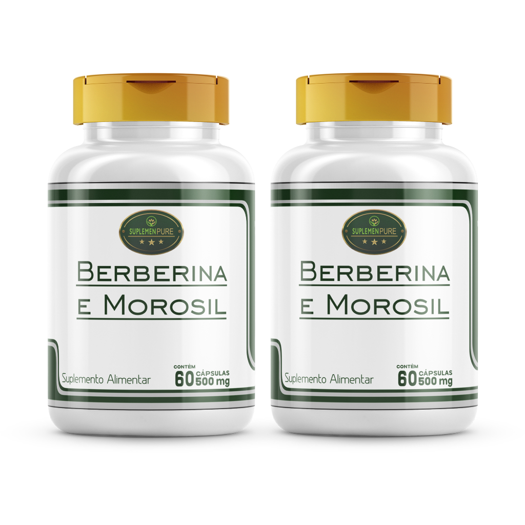 Kit 2 Frascos - Berberina + Morosil (Extrato 100% Puro) 500 Mg - 60 cápsulas: