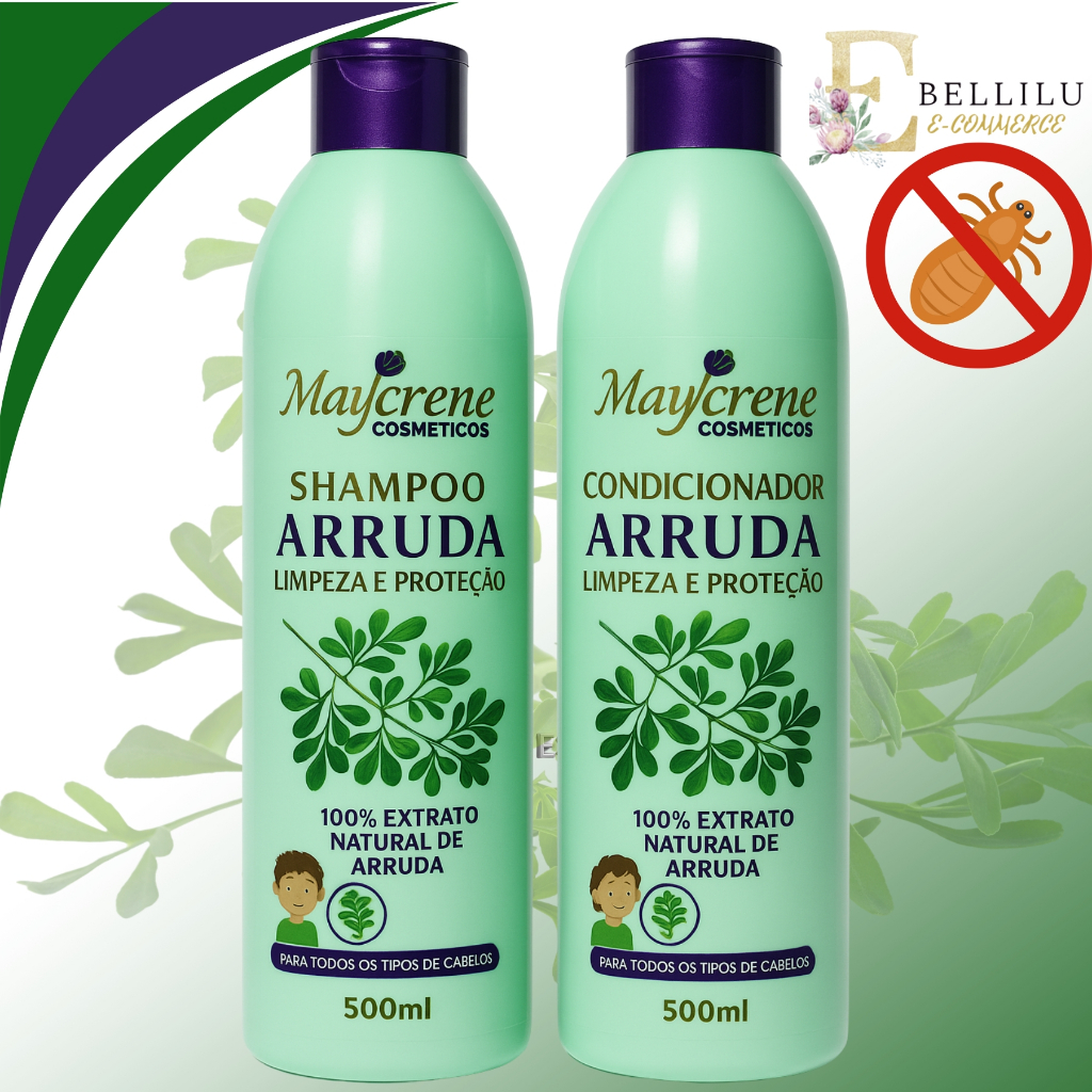 Kit Arruda Shamp + Cond Maycrene 2x500 Piolho E Lêndeas Limpeza, Proteção em Oferta na Shopee