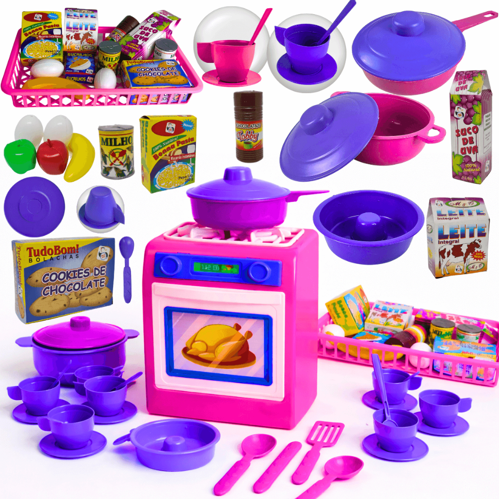 Kit Cozinha Brinquedo Infantil 39pçs Comidinhas Fogão Panelinas Xícaras Acessórios Faz de Conta em Oferta na Shopee