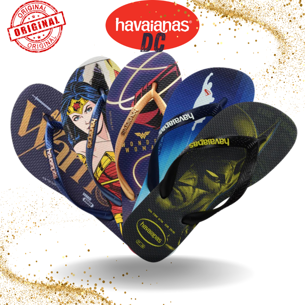 Chinelo Havaianas Top DC Batman Logomania Adulto Masculino Super Herói Gotham