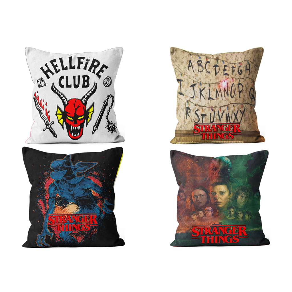 Kit CAPA DE ALMOFADA PERSONALIZADO STRANGER THINGS com 4unds 40x40