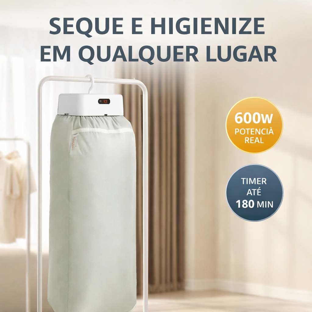 Secador de Roupas Portátil 600W 10KG Secagem Rápida Compacto 110V 220V