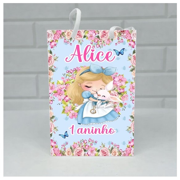 Sacolinha personalizada Alice no País das Maravilhas  | Personalizados lembrancinhas mimos