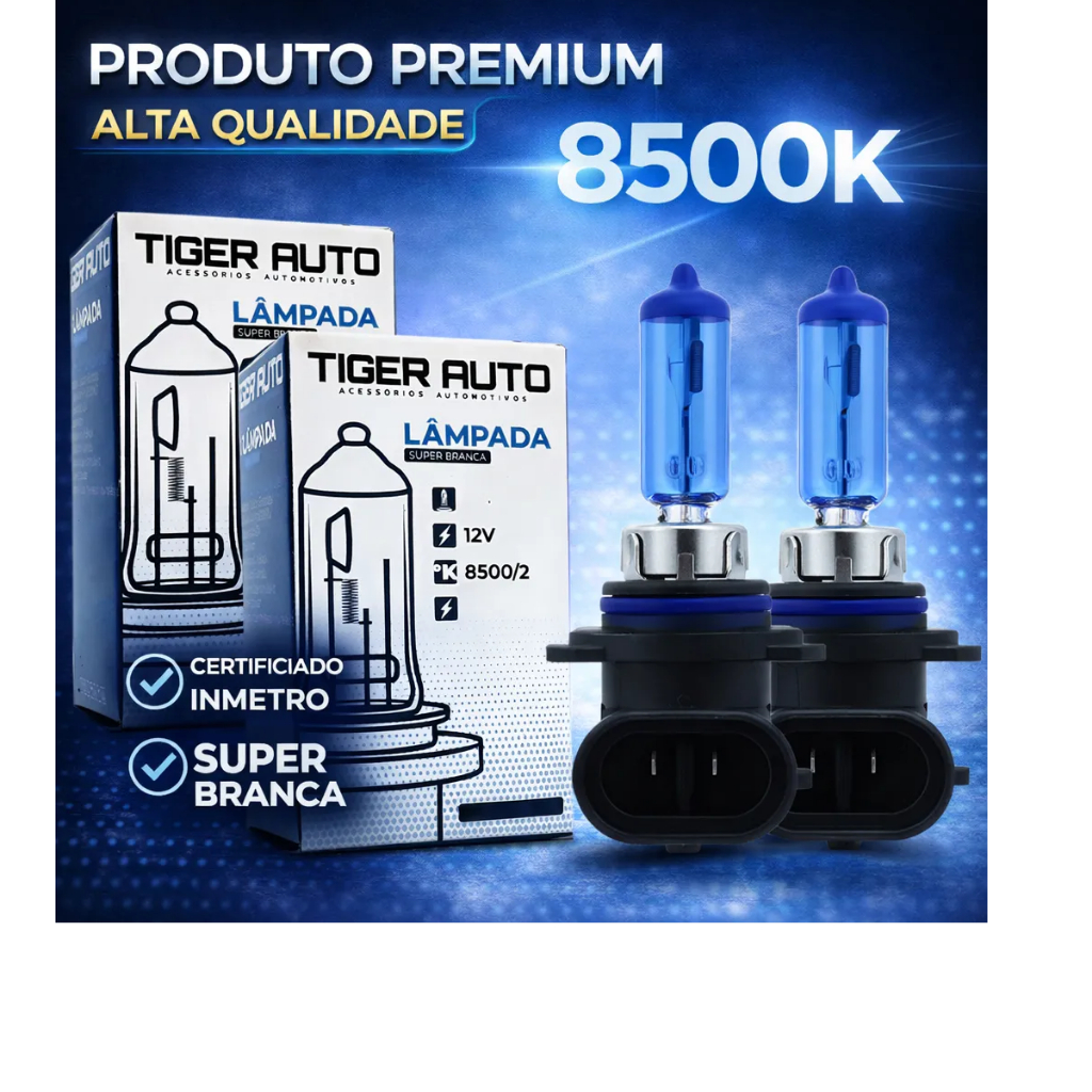 Par Lâmpadas Super Branca Hb4 8500k Farol Milha Neblina 9006