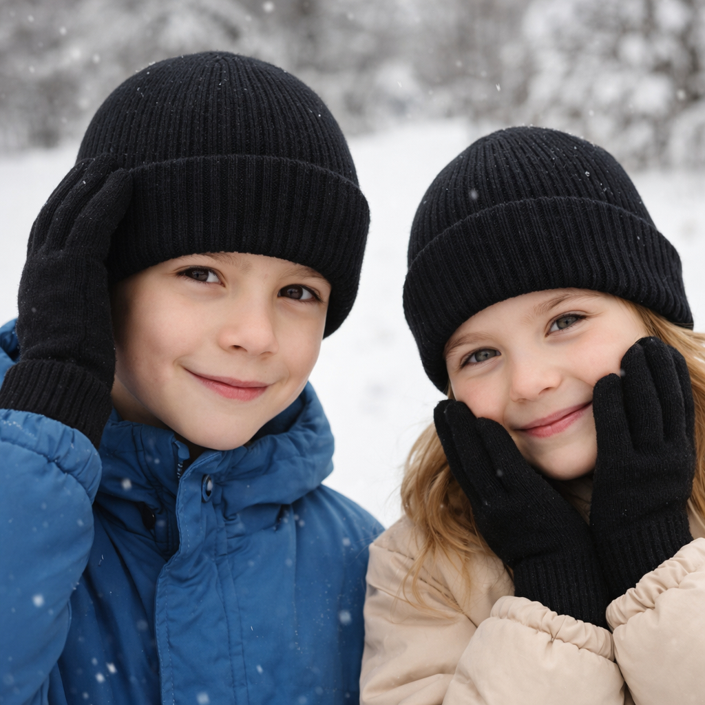 Kit Infantil Touca e Luva Termico Para Inverno Frio Menino Menina em Oferta na Shopee