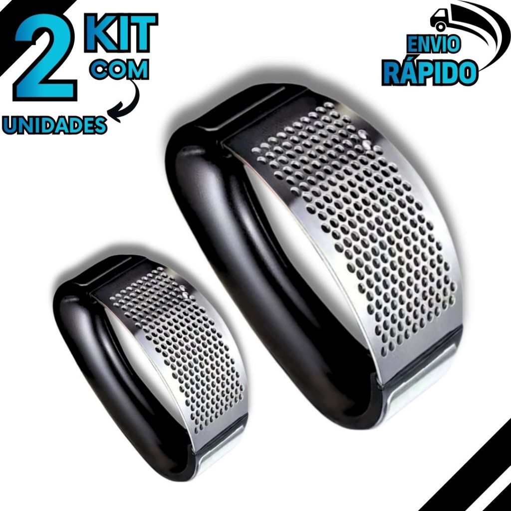 Kit com 2 Espremedor de Alho Inox Utensílio de Cozinha Prático