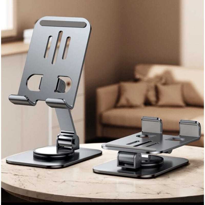 Suporte Alumínio Ajustável | Base Rotatória 360º para Smartphone e Tablet