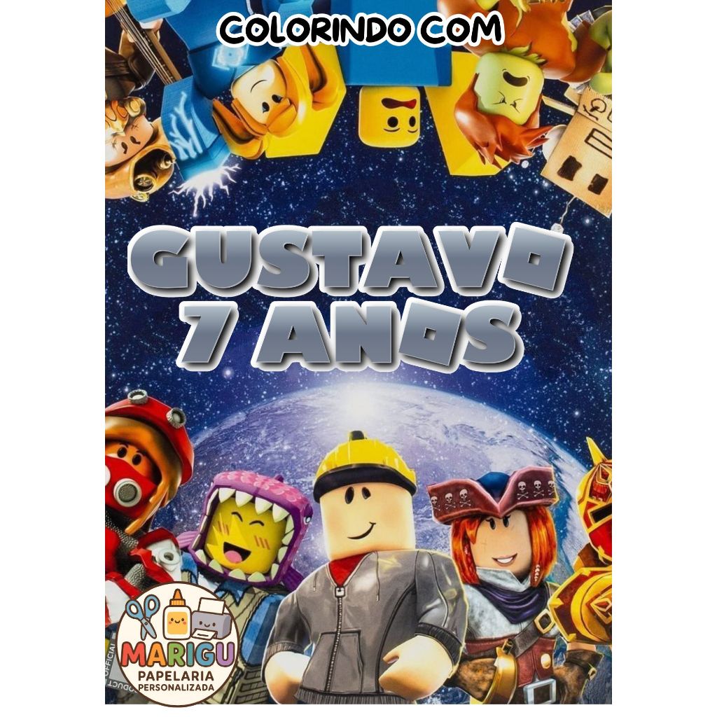 Mini Livro de colorir personalizado lembrancinha aniversario Roblox