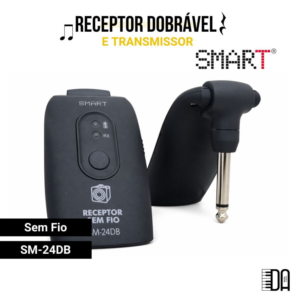 Receptor e Transmissor Dobrável Sem Fio UHF Smart SM-24DB