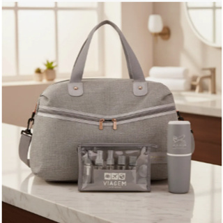 Kit Bolsa de Viagem + Porta Escova de Dente + Frascos de Viagem 10 pcs  - Jacki Design em Oferta na Shopee