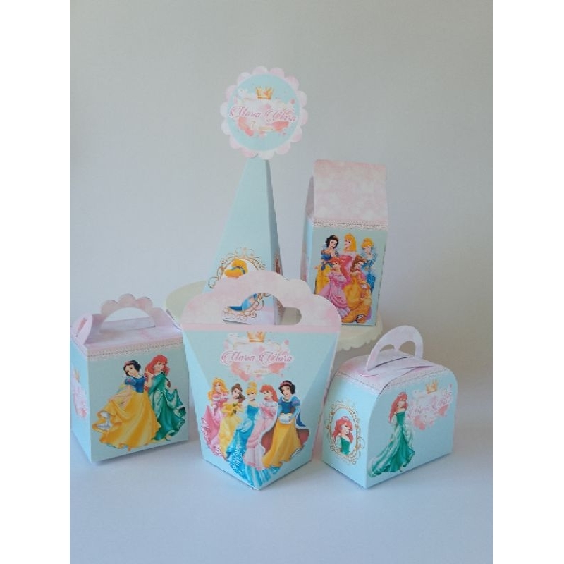 Kit Festa Personalizados PRINCESAS  Caixinhas Lembrancinha para festa PEGUE E MONTE