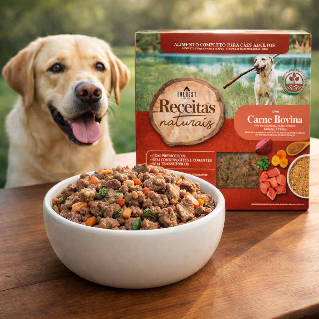 Ração Natural para Cães Carne Bovina 1050g - 7 unidades de 150g  Com Probióticos Sem Conservantes