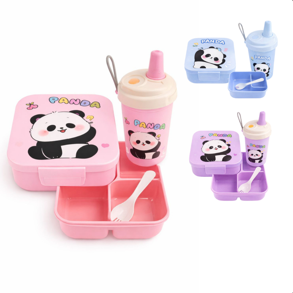 Kit Marmita Lancheira e Garrafa 350ml Infantil 3 Peças Pote Divisória Escolar Organizador Criança em Oferta na Shopee