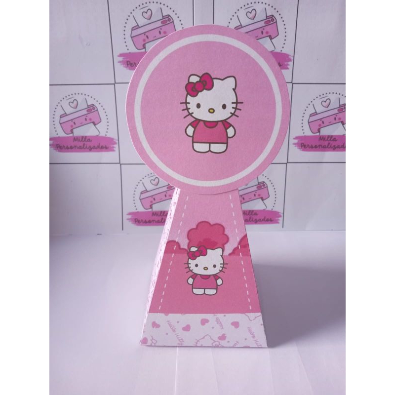lembrancinhas personalizada - lembrancinhas de aniversário infantil - caixinha pirâmide hello kitty