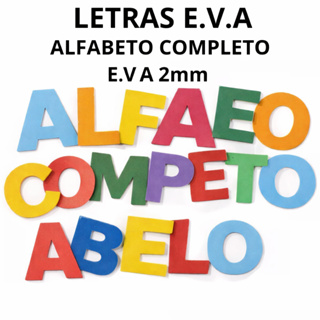 Letras Em Eva Alfabeto Kit Completo 26 Peças - 10 cm colorido- alfabetização- reforço escolar- decoração em Oferta na Shopee