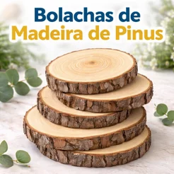 Bolacha de Madeira Decoração 18 a 20cm Rustica Artesanato Decoração Tronco Arvore Rodela Rustica kit