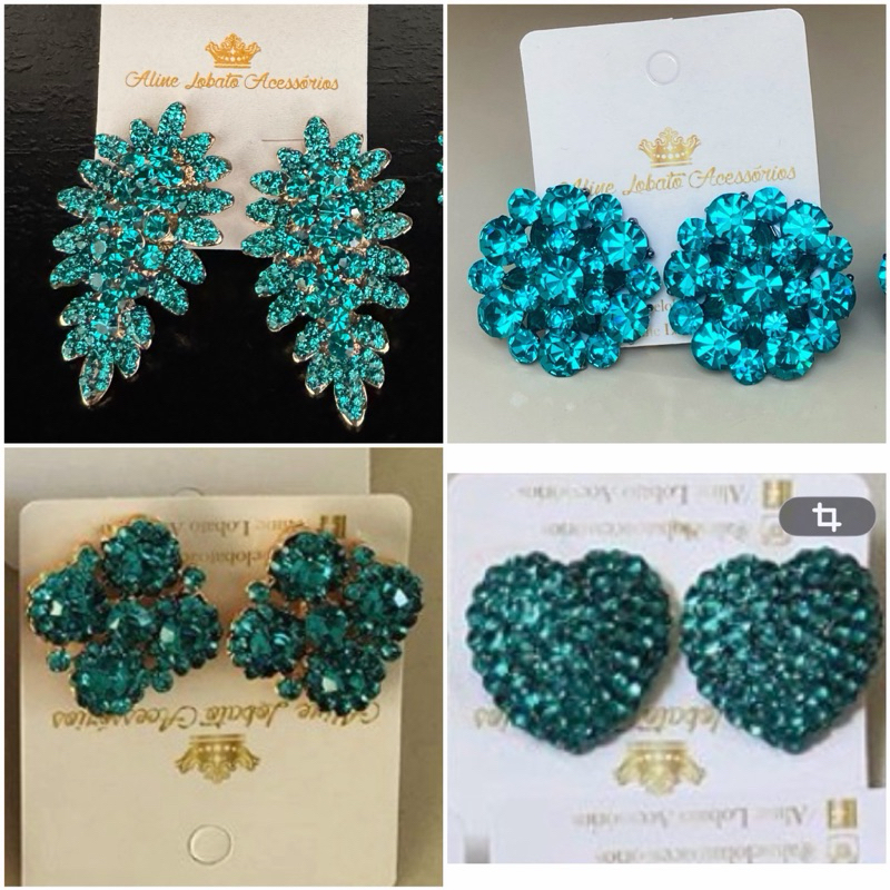 Brinco Azul Turquesa Avulso de Festa para Madrinhas e Formandas
