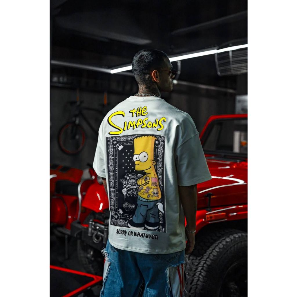 Camiseta Oversized Simsons Barty Street Aftersoul Unissex Plus Size P ao G6 100% Algodão
