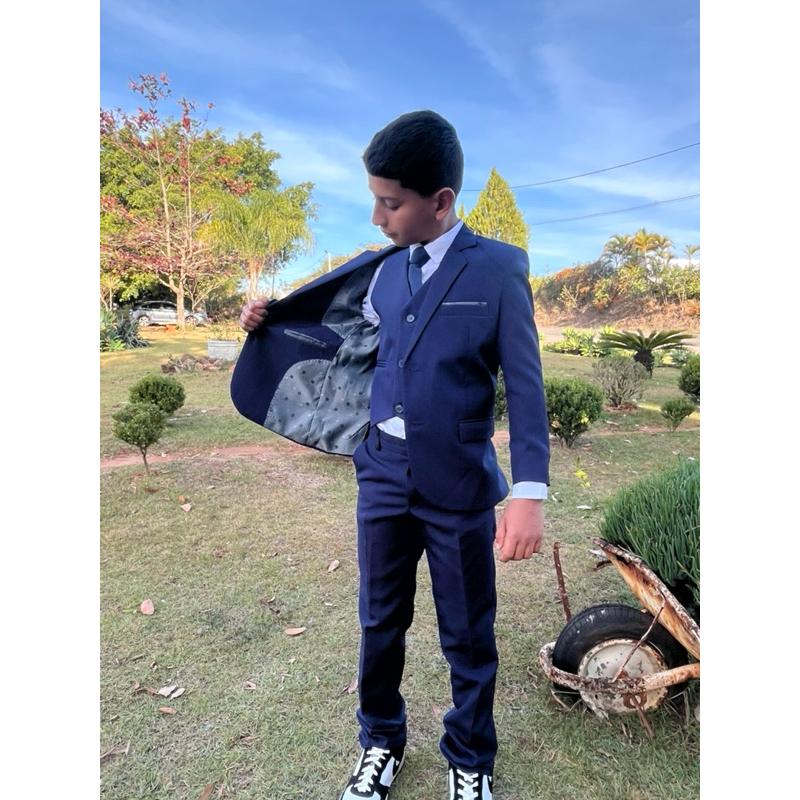 Terno Azul marinho Completo Com Colete