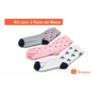 🔥 KIT COM 3 PARES DE MEIAS – CONFORTO E ESTILO NO SEU DIA A DIA!