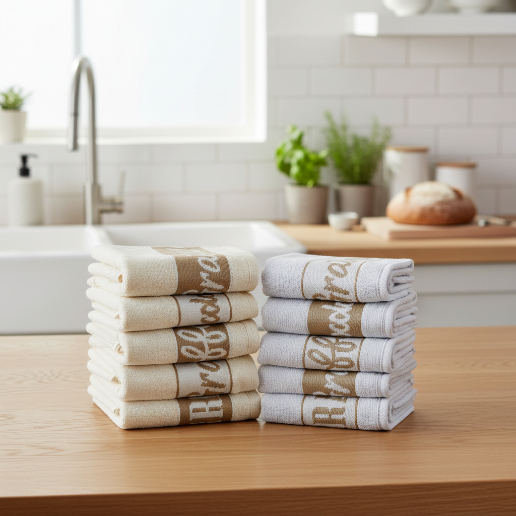 Kit 10 Pano de Prato Atoalhado   45x65cm - 100% algodão