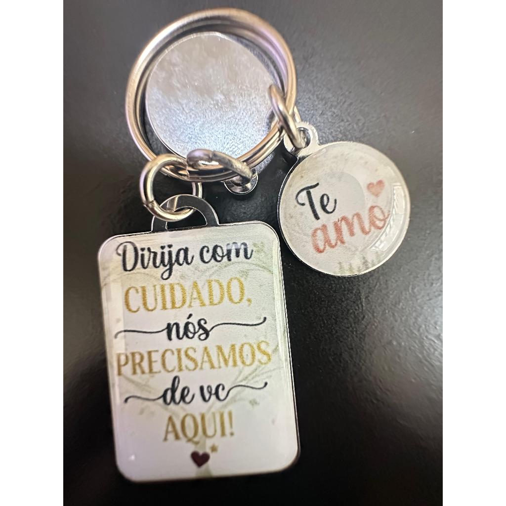 Chaveiro Dirija com cuidado + 1 Pingente
