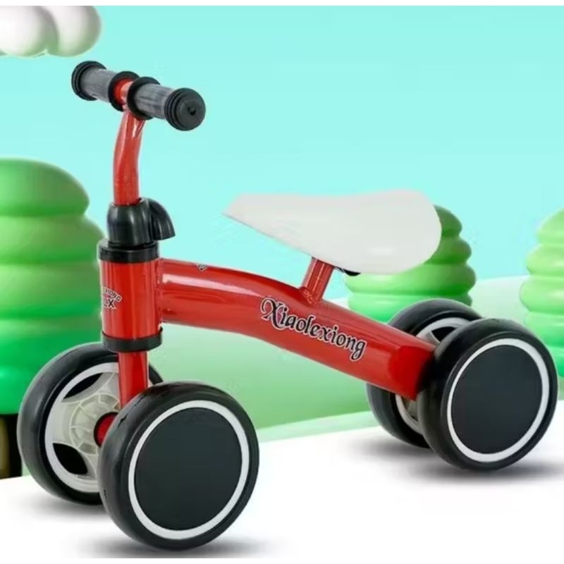 Carro de equilíbrio infantil de quatro rodas sem pedais para crianças de 1 a 3 anos