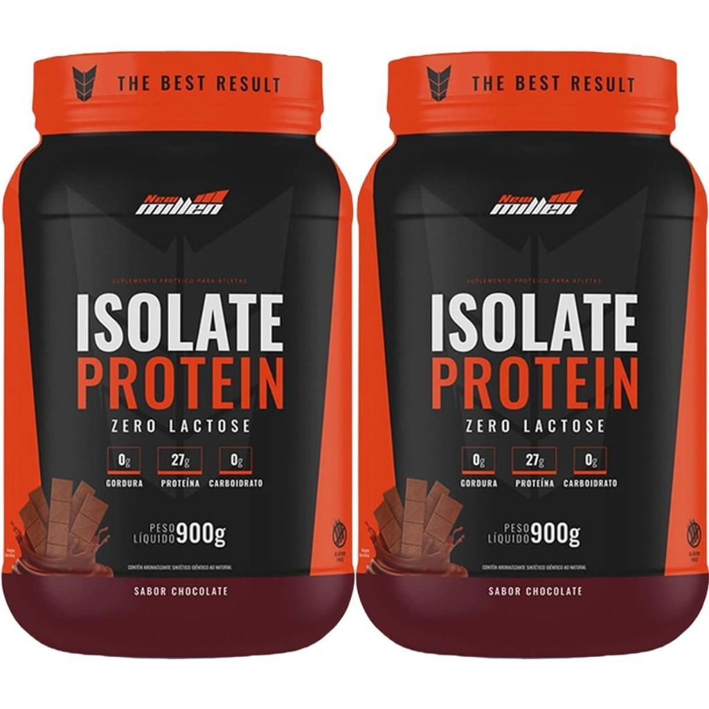 Kit 2 Whey Protein Isolado Zero Lactose Isolate Protein New Millen em Oferta na Shopee
