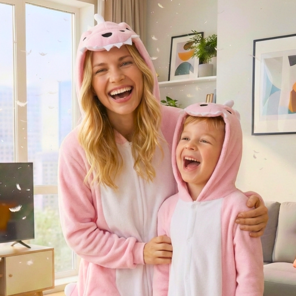 Macacão Pijama Infantil Adulto Unicórnio Dinossauro Rosa Kigurumi vários personagens