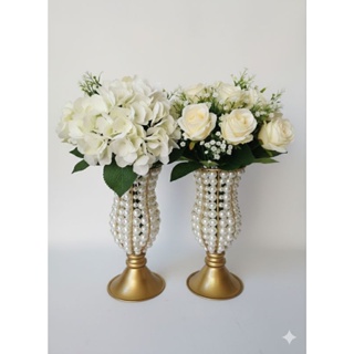 Vasos bordados 2 peças para decoração modelo luxo pedras e pérolas em Oferta na Shopee