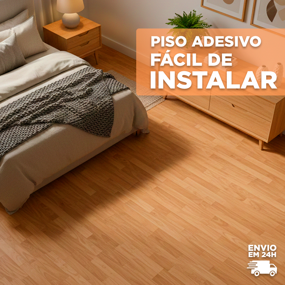 Placas Painel Revestimento Ripado MDF Autocolante para Chão e Parede 45x11cm - Fácil Aplicação