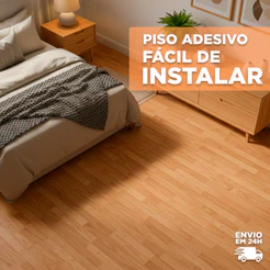 Placas Painel Revestimento Ripado MDF Autocolante para Chão e Parede 45x11cm - Fácil Aplicação