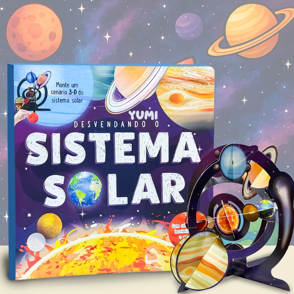 Livro Educativo Adulto Infantil Curiosidades Incríveis Espaço Sistema Solar + Cenário Decorativo 3D Gigante em Oferta na Shopee