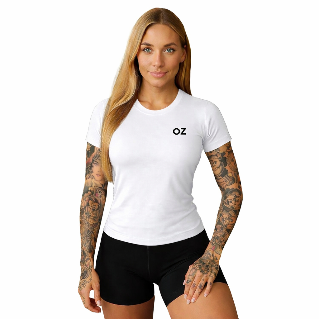 Camiseta Dryfit Feminina Unisex Ouzzy Tecido Respirável Confortável Leve Treino Caminhada Academia Musculação Yoga Dança