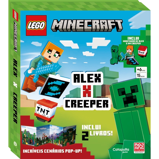 Lego Books Minecraft: Alex Vs Creeper - Livro De Atividades Com Minifigura Original
