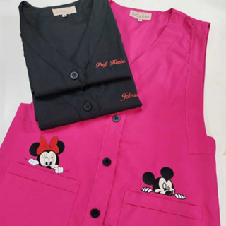 Jaleco/ Blusa Professora Min/Mick  e nome em Oferta na Shopee