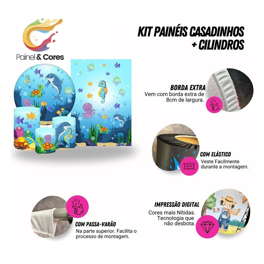 Capas Paineis Decorativo Helanca Premium Personalize Seu Tema Decoração Festa Infantil — imagem 2 de 2
