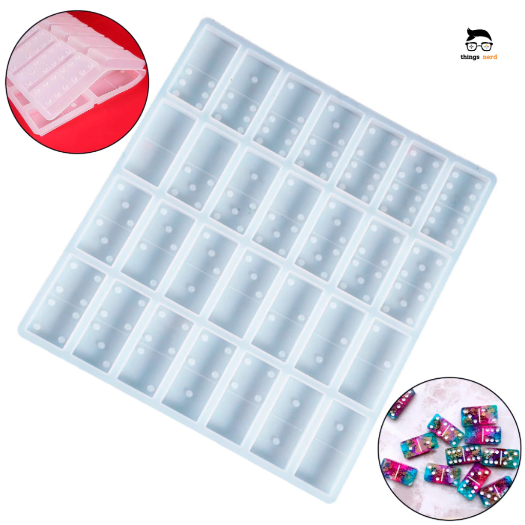 Forma Molde Artesanato Jogo Dominó Completo Profissional Personalizado 28 Cavidades Peças Resina em Oferta na Shopee