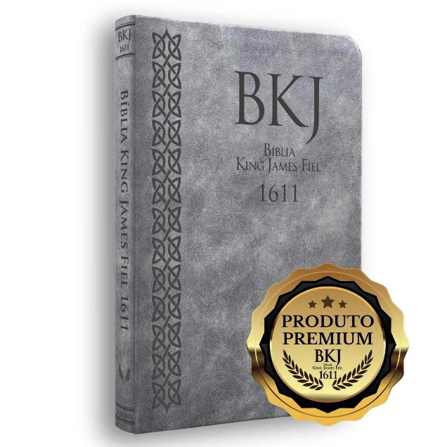 Biblia BKJ 1611 - Ultrafina Slim - Capa Luxo Premium - Cinza