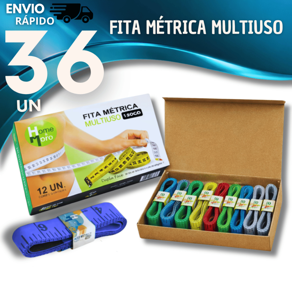 Kit Fita Métrica Flexível 150cm Costura, Academia e Medida Corporal Dupla Face Centímetro Polegada