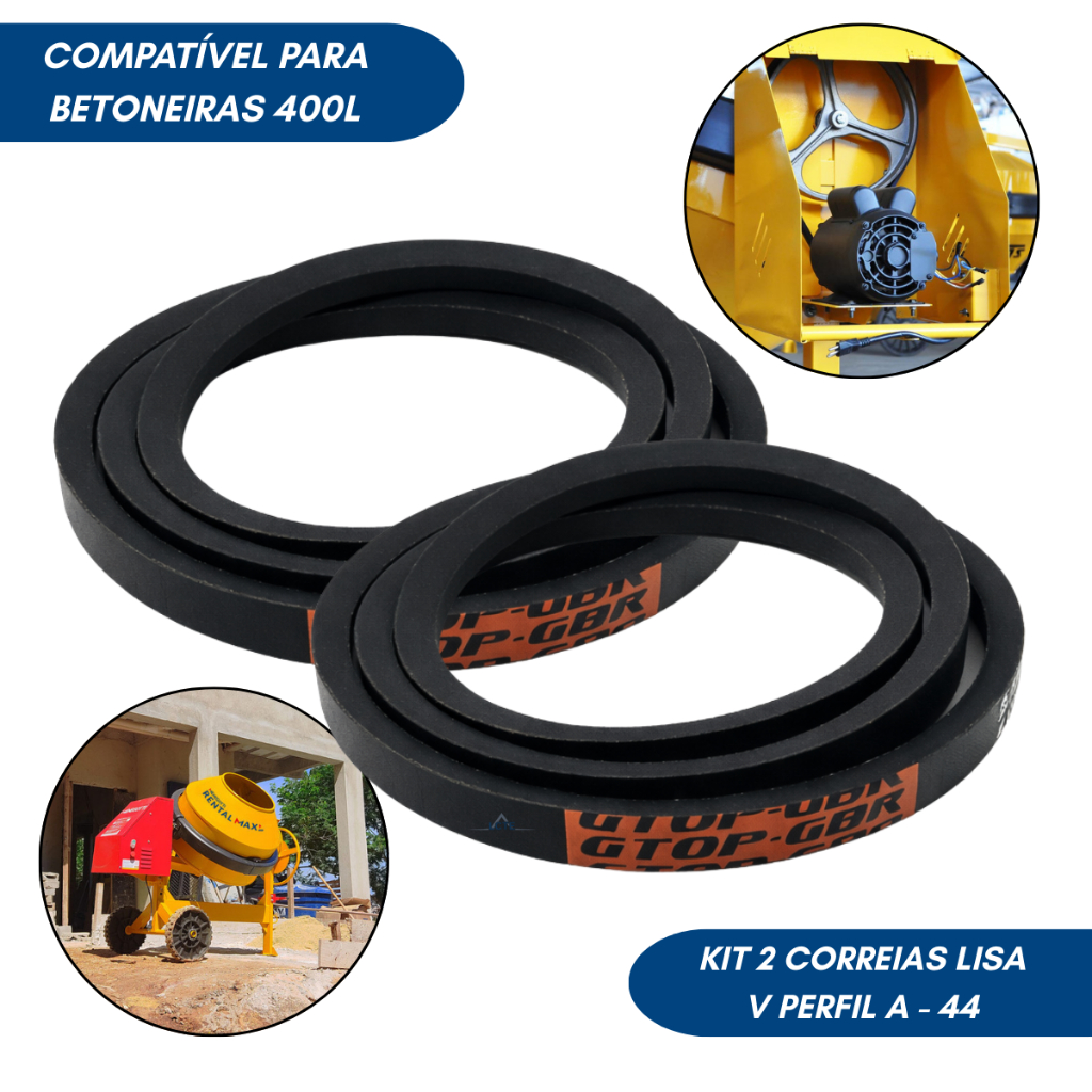kit 2 Correias Para Betoneira Modelo A-44 em Oferta na Shopee