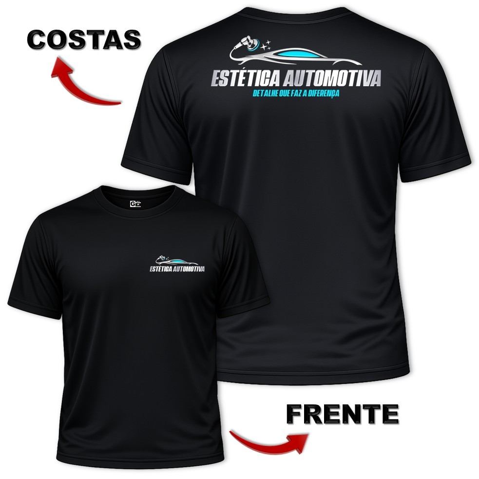 Camisa Masculina Camiseta Uniforme ESTÉTICA AUTOMOTIVA Lava Rápido Jato Carro Dry Fit Profissão em Oferta na Shopee