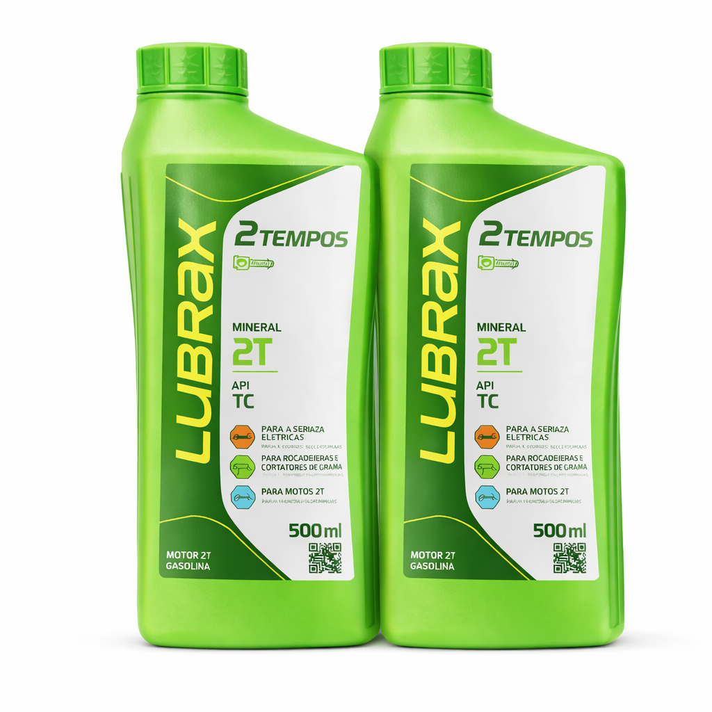 Kit 2 Óleo Lubrax 500ml Motores 2 Tempos Roçadeira Motos