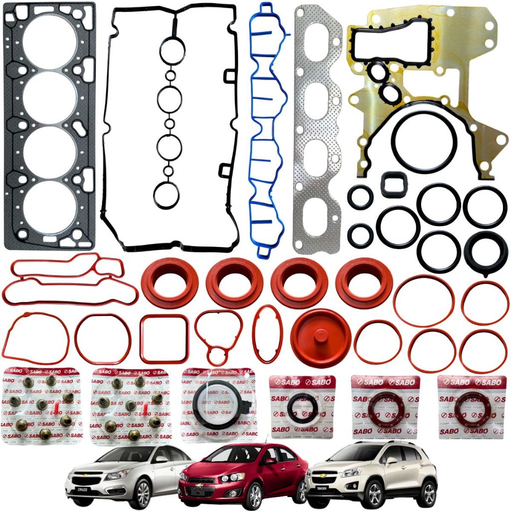 Jogo Junta Motor Cruze TRACKER 1.8 16v SONIC 1.6 16V Sabó C/Retentor
