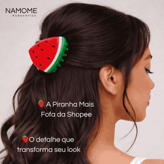 KIT 2 Piranha de cabelo de frutinha de melancia
