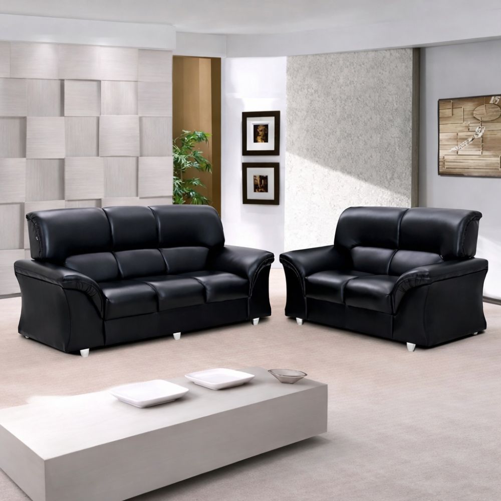 Conjunto de Sofá 3 e 2 Lugares Courino Azera Paraná em Oferta na Shopee